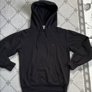 Sub_Urban Riot Black Hoodie with Red Heart Accent